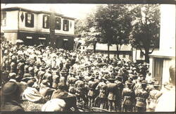 Large Crowd at Military Rally, Winsted, CT Postcard