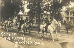 Natives in Winsted, CT on Horseback Postcard