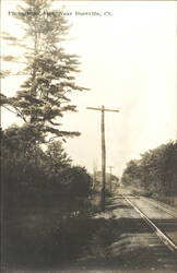 Railroad Tracks & Utility Pole Near Burrville, CT Postcard