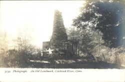 Old Landmark Stone Chimney Ruins, Colebrook River, CT Postcard
