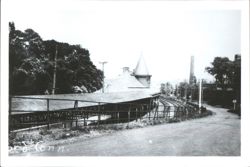 Train Station and Tracks Postcard