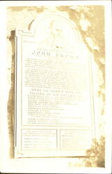 John Brown Grave Site & Harper's Ferry Raid Memorial, Torrington, CT Postcard