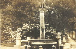 Fountain with Man, Norfolk, CT Postcard