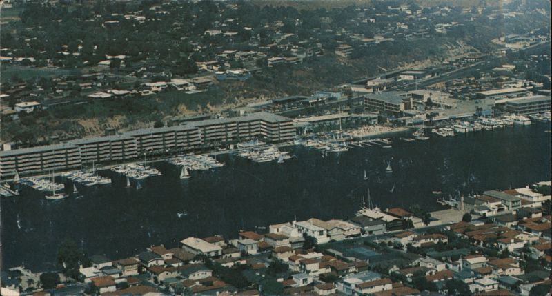 Aerial view of Balboa Bay Club, Newport Beach California