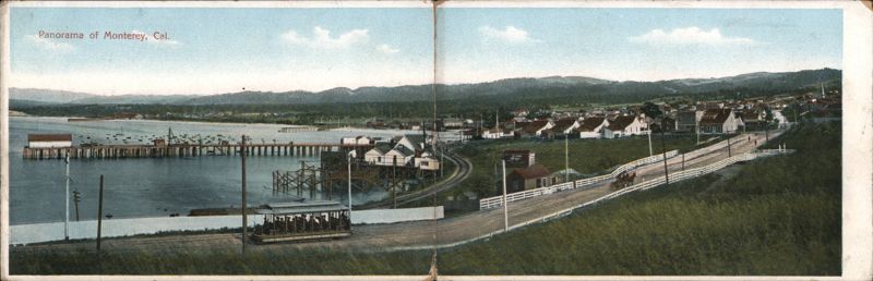 Panorama of Monterey Bay with Streetcar & Pier California