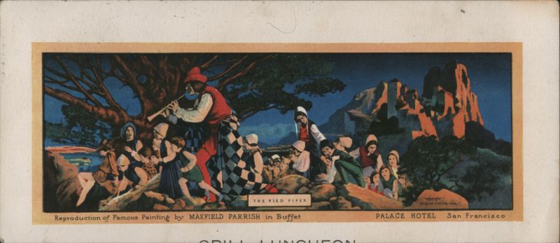 Maxfield Parrish, The Pied Piper, Palace Hotel Buffet, San Francisco California