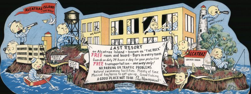 Alcatraz Island 'The Rock' Last Resort Humorous Cartoon San Francisco California