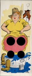 Bob Henry Humorous Cowgirl Gag Card - Insert Fingers Large Format Postcard