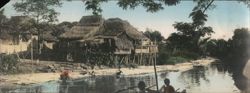 Native House in the Philippines by a River Original Photograph