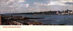 New York City Skyline Panorama, George Washington Bridge Large Format Postcard