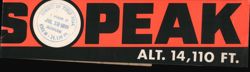 Pikes Peak Summit, I Made It, Alt. 14,110 FT. JUL 18 1979 Bumper Sticker