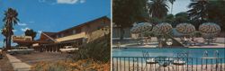 Sundial Lodge Modesto CA - Pool, Dining, Cocktails Large Format Postcard