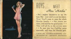 Miss Hotcha" Woman in Pink Dress, Earl Moran Art Blotter