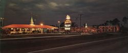 Howard Johnson's Motor Lodge and Restaurant, Night View Large Format Postcard