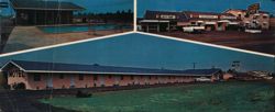 SYLCREE MOTEL & RESTAURANT, Pool, Lounge, Rooms Large Format Postcard