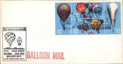 200 Years of Ballooning, Blue Rose Balloon Mail, Perris CA Large Format Postcard