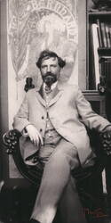 Alphonse Mucha in his Paris studio, c. 1898 Large Format Postcard