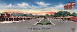 Hill & Sons Motel - Reno, NV - Closed Garages, 24 Hr. Cooled Large Format Postcard