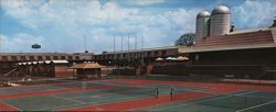 Sheraton-Fredericksburg Motor-Inn, Tennis Courts, Silos Large Format Postcard