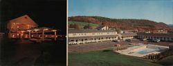 Stone Crest Motel, Bedford, PA - Night & Day Views Large Format Postcard