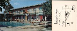 The Country Place Motel, Heated Pool, TV, Fullerton, CA Large Format Postcard