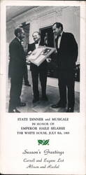 Richard NIxon Season's Greetings: White House State Dinner, Haile Selassie 1969 Large Format Postcard