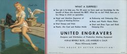Catch On Pin-up Woman Fishing, United Engravers Ad Blotter
