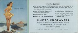Slip Off Shore Pin-up by Elvgren, United Engravers Blotter