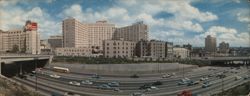 Harbor Freeway & Statler Hotel - Los Angeles, CA Large Format Postcard