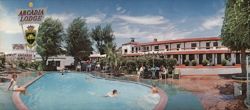 Arcadia Lodge Pool Scene, Kingman AZ Large Format Postcard