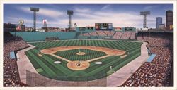 Fenway Park Matinee Baseball Game Lithograph Large Format Postcard
