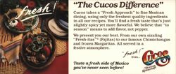 Cucos Mexican Restaurant Fresh Food & Cancun Trip Promo Large Format Postcard