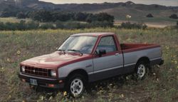 Isuzu P'UP Truck Red Silver 4x4 Off-Road Field Large Format Postcard