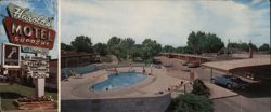 Harold's Motel Supreme, Swimming Pool, No Vacancy Sign Large Format Postcard
