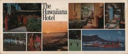 The Hawaiiana Hotel Waikiki, HI - Sunset, Golf, Canoe Large Format Postcard