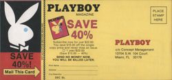 Playboy Magazine Save 40% Subscription Offer Large Format Postcard