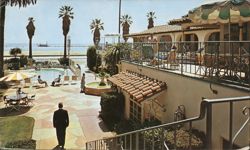 Ambassador BY THE SEA MOTEL, Pool, Ocean View Large Format Postcard