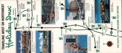 Holiday Inn Holidome Fun Centers Map West Northwest US Large Format Postcard