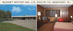 Budget Motor Inn, U.S. Route 114, Newport, RI Large Format Postcard