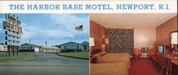 The Harbor Base Motel, Newport, RI - Exterior & Room View Large Format Postcard