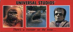 Universal Studios Hollywood King Kong Jaws Frankenstein Large Format Postcard