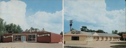 Chef Louie's Steak House & Corn Palace Motel, Mitchell, SD Large Format Postcard