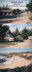 Pelican Point RV Park, Coastal Cliffs & Beach Large Format Postcard