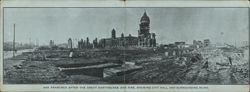 San Francisco Earthquake & Fire Ruins, City Hall Panorama Large Format Postcard