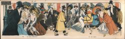Boulevard Montmartre Fashion Scene, Le Vieux Marcheur Large Format Postcard