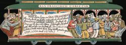 San Francisco Cable Car with Passengers Large Format Postcard