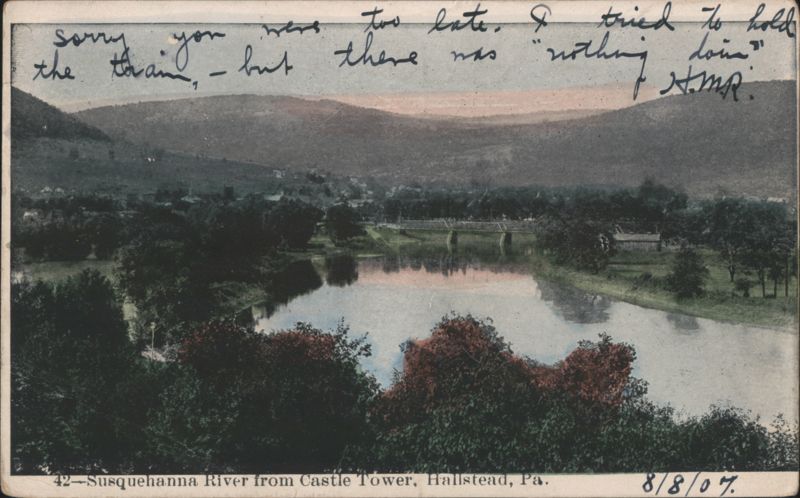 Susquehanna River from Castle Tower, Hallstead, PA Pennsylvania