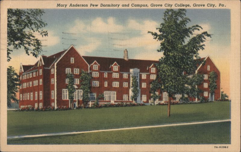 Mary Anderson Pew Dormitory and Campus, Grove City College Pennsylvania