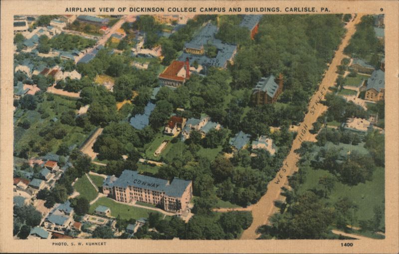 Airplane View of Dickinson College Campus and Buildings Carlisle Pennsylvania