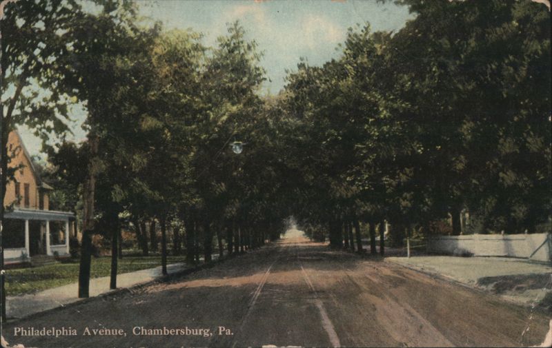 Philadelphia Avenue, Tree-Lined Street Chambersburg Pennsylvania